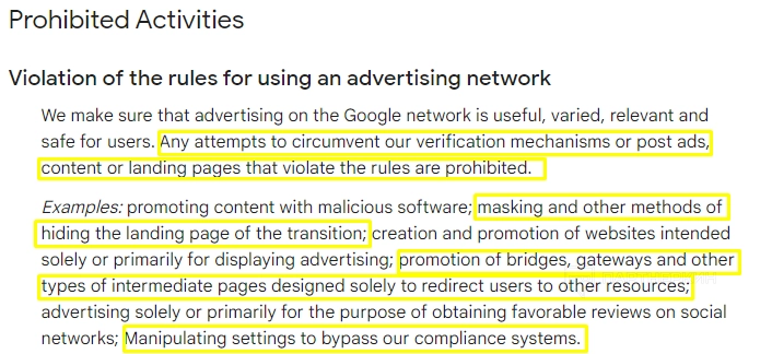 What Google considers gray advertising, and how to make it white